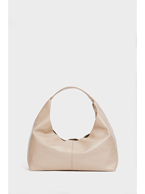 MADAMRA Parlak Rugan El Ve Omuz Çantası Vizon Rugan - S000355214-26429