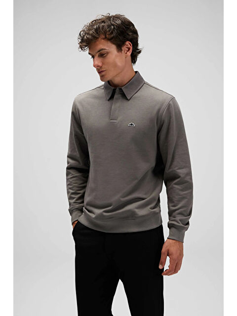 Ellesse Logolu Pamuklu Regular Fit Düğmeli Polo Yaka Sweat EM607-ANT - S000531012-29666