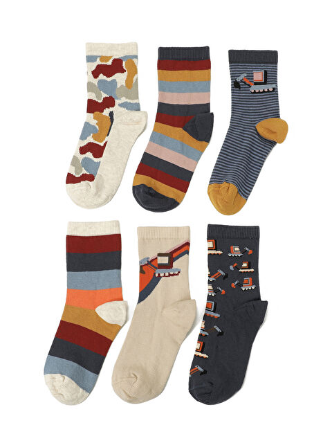 Polaris WORKER 7 LI SKT-B 5PR Mavi Erkek Çocuk 7 Li Çorap - S000490542-17234