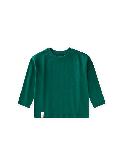 CİGİT Mevsimlik Basic T-Shırt 2-10 Yaş Zümrüt Yeşili - S000374455-18709