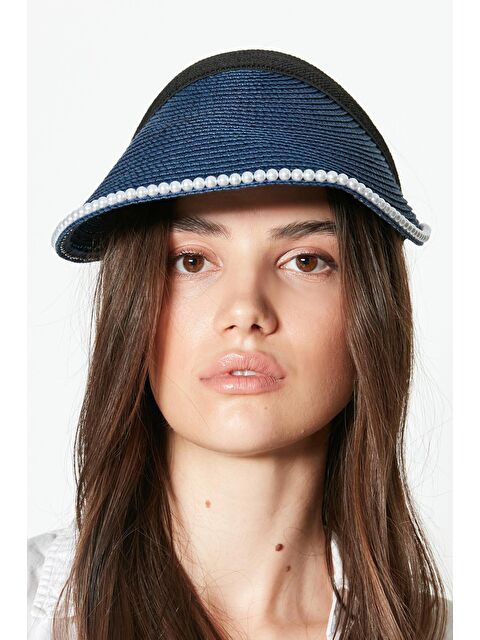 C&City Vizör Hasır Plaj Şapkası Y23730-42 Lacivert - S000216781-21164