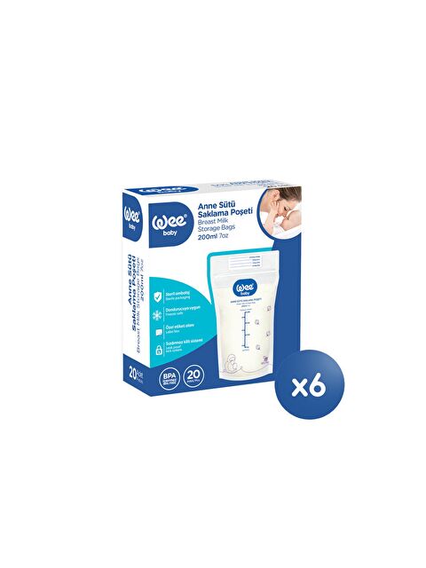WEE BABY Süt Saklama Poşeti Seti (20x6 120 Adet) - S000493959-20063