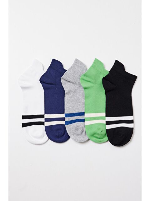 Katia And Bony Erkek Çizgi Detaylı 5'Li Patik Çorap - S000374680-23173