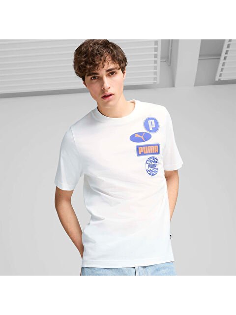 Puma Graphics Icon Erkek Beyaz Yuvarlak Yaka Spor Tişört - S000480620-20063