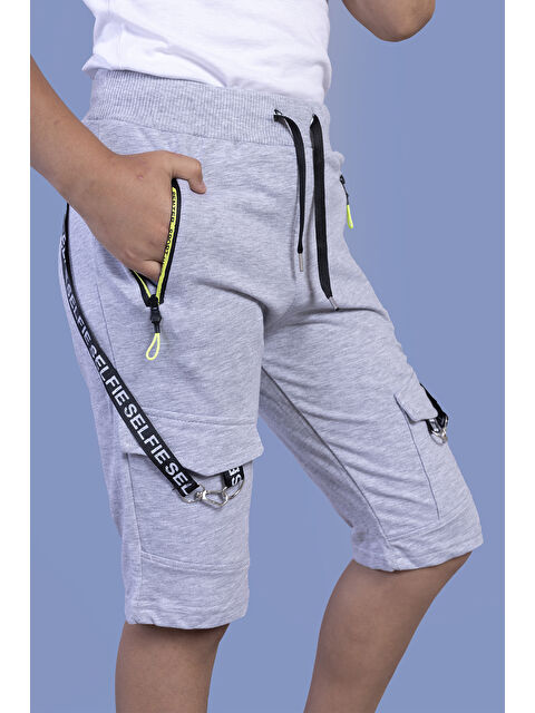 Toontoykids Erkek Çocuk Beli Ayarlanabilir Şerit Detaylı Kapri - S000360571-74