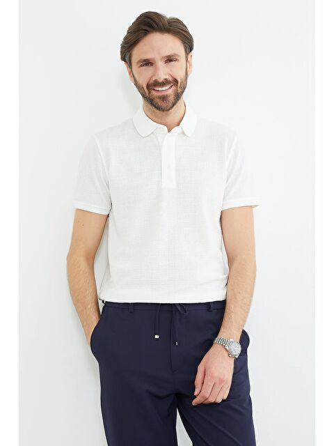 Fullamoda Desenli Polo Yaka Regular Fit Tişört