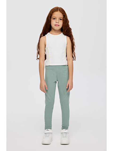 Panço Kız Çocuk Yumuşak Dokulu Yeşil Tayt - S000514348-18194