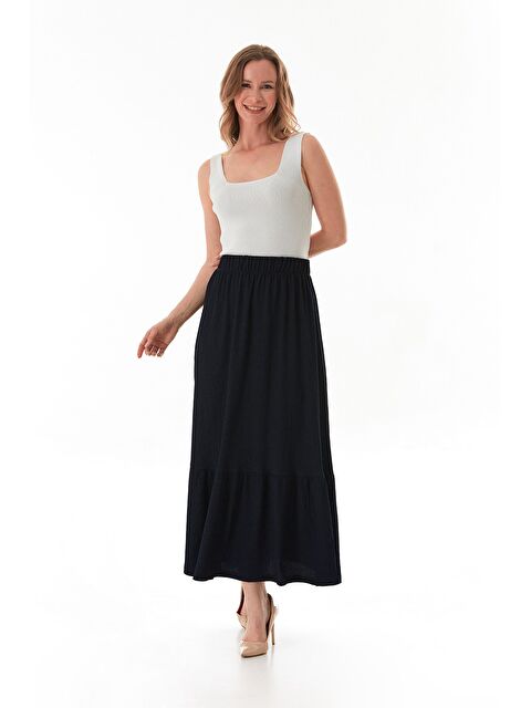 Fullamoda Bürümcük Kumaş Beli Lastikli Etek - S000380830-21164