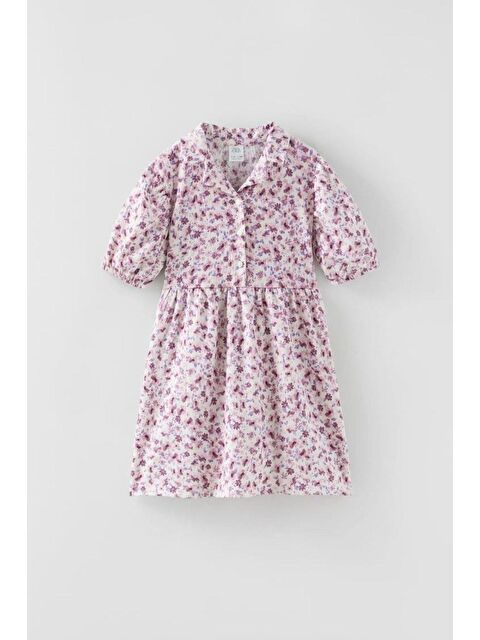 Magu Kız Çocuk Çiçek Desenli Pamuklu Elbise - S000491913-23173