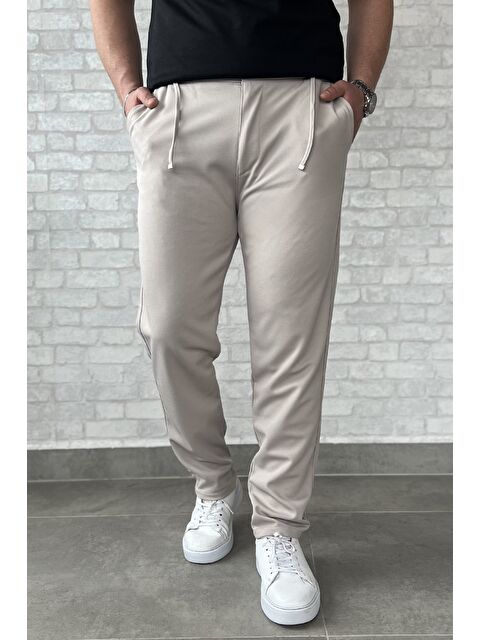 Mishar İtalia Erkek Bel Bağcıklı Fermuarlı Düz Paça Jogger Pantolon - S000373004-25636