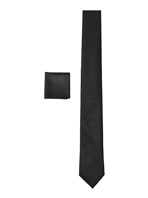 Altınyıldız Classics Erkek Siyah Desenli Nano Kravat-Mendil Set - S000442515-19351