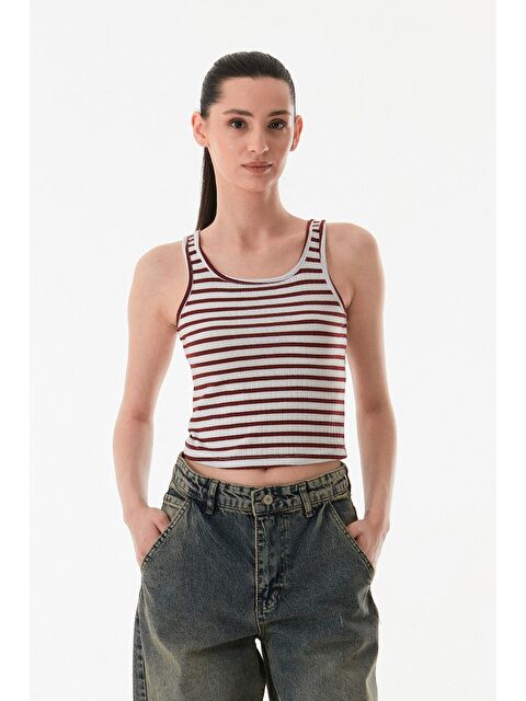 Fullamoda Çizgili U Yaka Body - S000380813-19951