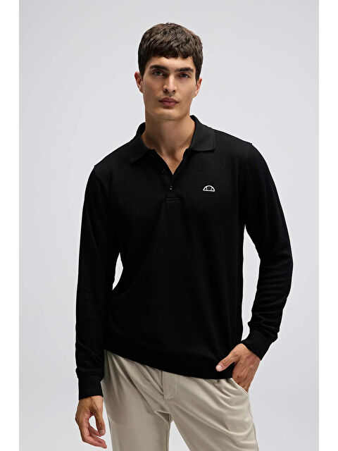 Ellesse Logolu Pamuklu Regular Fit Düğmeli Polo Yaka Sweat EM607-BK - S000531024-19351