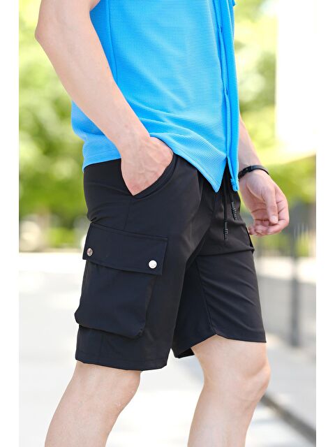 Oksit Quar Zımbalı Kort Paraşüt Kumaş Kargo Cep Erkek Şort - S000124720-19351