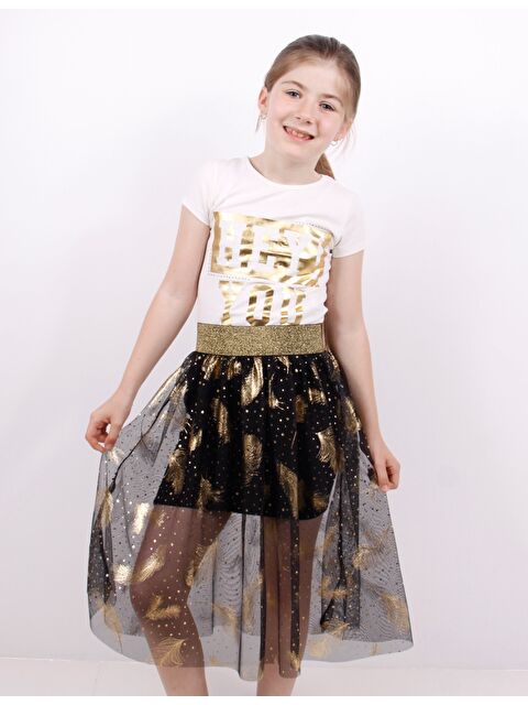 Toontoykids Kız Çocuk Tüy Baskılı Etek - S000254927-20072