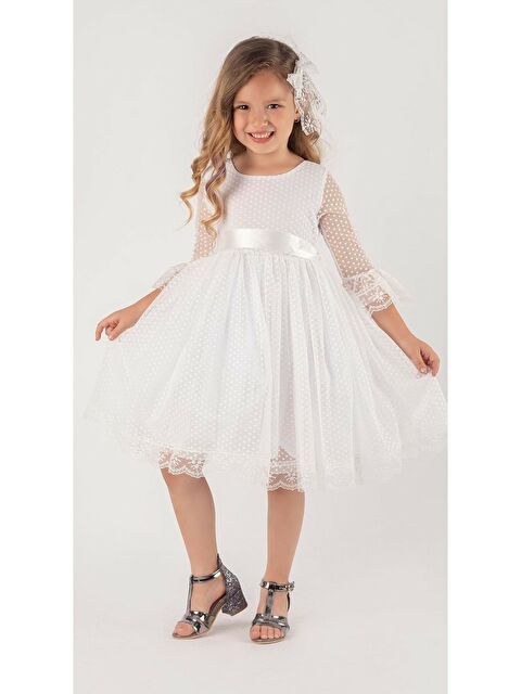Mnk Baby & Kids Dantel Tokalı Kız Çocuk Elbise - S000384740-20063