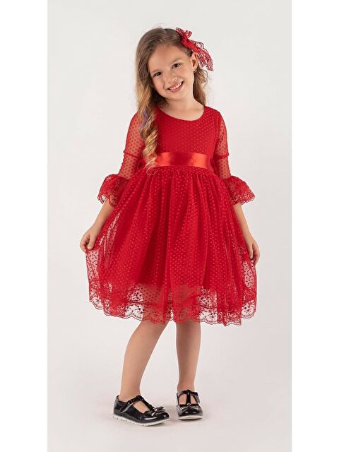 Mnk Baby & Kids Dantel Tokalı Kız Çocuk Elbise - S000384740-20045