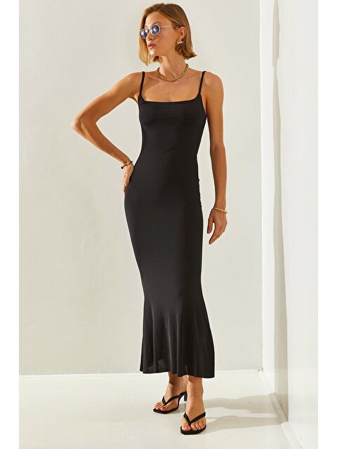 SHADE Kadın Midi Boy İnce Askılı Elastanlı Elbise - S000235669-19351