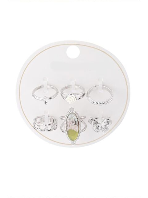 New Obsessions 6'lı Gümüş Kaplama Yüzük Seti - S000425825-18194