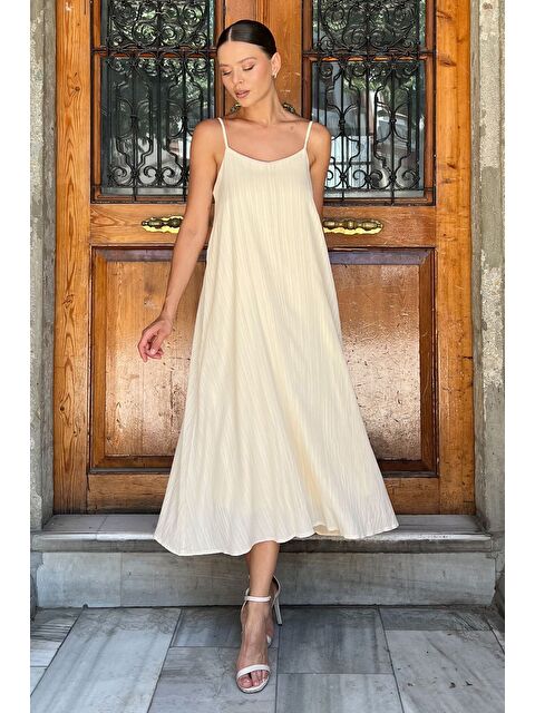 Gülseli Kadın Ayarlanabilir Askılı Bol Kesim Elbise - S000365036-19965