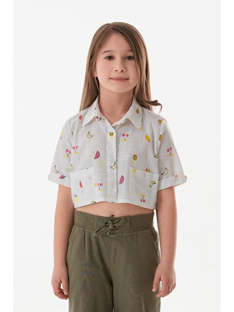 Fullamoda Meyve Desenli Cepli Kız Çocuk Gömlek - S000380880-20063