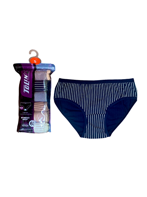 Tolin Kadın 6 lı Pamuklu Elastanlı Baskılı Havlu Ağ Orta Bel Külot Seti 2276161 - S000233818-23173