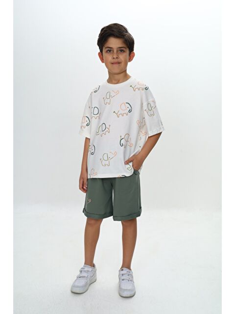 Toontoykids Erkek Çocuk Fil Baskılı Şortlu Takım - S000374522-18194