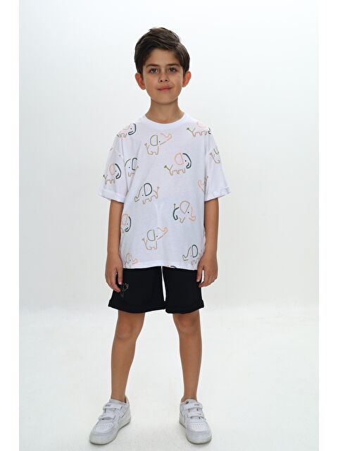 Toontoykids Erkek Çocuk Fil Baskılı Şortlu Takım - S000374522-20063