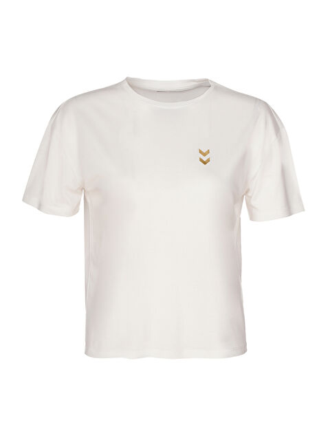 Hummel Sajar Kadın Ekru Yuvarlak Yaka Tişört - S000517589-19965