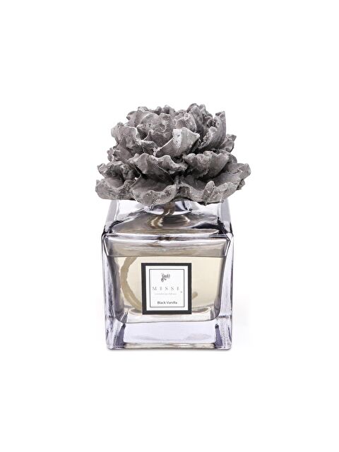 Missi 500 ml Siyah Kare Cam Seramik Gül Taşlı Black Vanilya Oda Kokusu - S000239602-19351