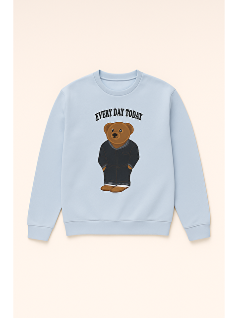 Katia And Bony Erkek Çocuk Teddy Desenli Sweatshirt Pijama Üstü Mavi - S000468273-17234