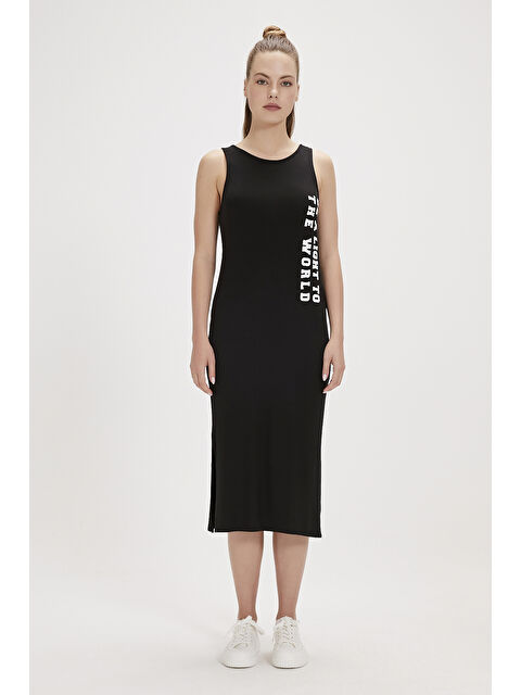 Bad Bear Linda Siyah Kadın Baskılı Elbise - S000268892-19351