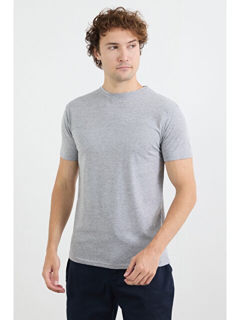 Fullamoda Basic Bisiklet Yaka %100 Pamuk Tişört - S000159538-20600