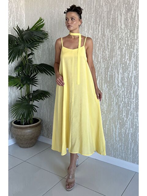 Gülseli İp Askılı Bağcıklı Kadın Elbise - S000412599-20072