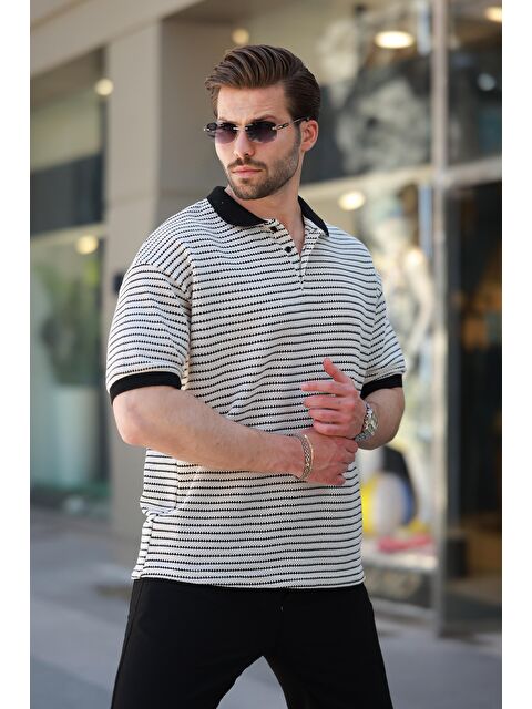 Madmext Siyah Polo Yaka Triko Erkek T-Shirt E7139 - S000401714-19351