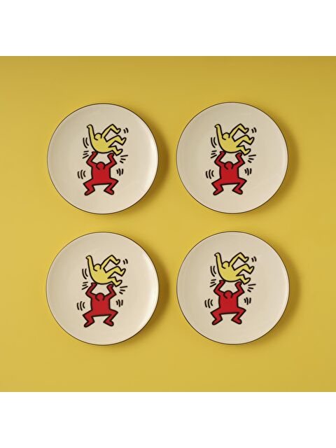 Bella Maison Keith Haring Double Porselen Pasta Tabağı 4'lü - S000185942-23173