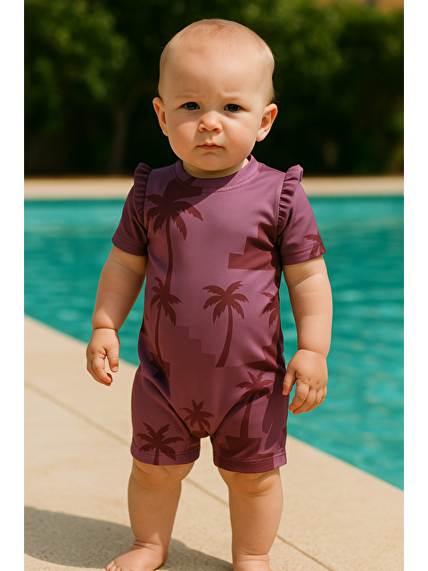 Mevra Palmiye Desen Çocuk Mayo GülKurusu - S000510685-20028