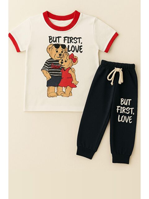 Katia And Bony Çocuk Love Ayıcık Desenli Kısa Kollu Pijama Takımı - S000468286-23173