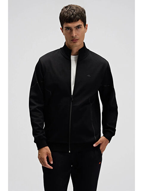 Ellesse Logolu Pamuklu Regular Fit Dik Yaka Fermuarlı Sweat EM545-BK - S000531038-19351