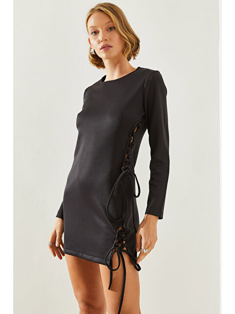 SHADE Kadın Yandan Bağlamalı Dekolte Detaylı Elbise - S000290927-19351