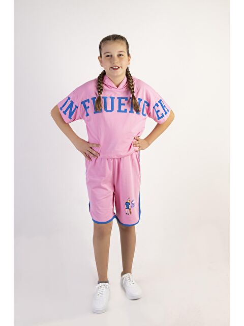 Harika Kids Kız Çocuk Kapüşonlu Şortlu Alt-Üst Takım-10-13 Yaş - S000176958-20024