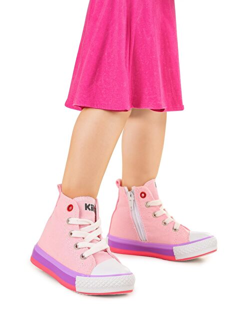 Kiko Kids Tinna Bağcıklı Kız Bebek Boğazlı Keten Spor Ayakkabı - S000234782-20024