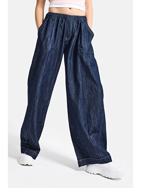 It's Basic Kadın İndigo Selvedge 7s6-50 Baggy Cocoon Denim Jean