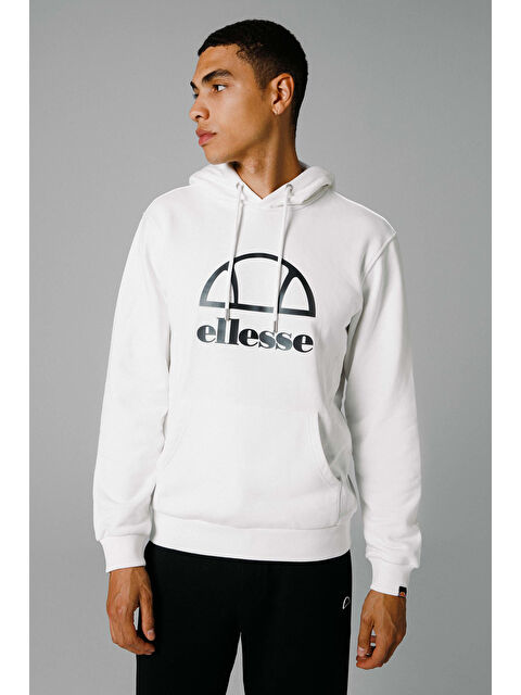 Ellesse Pamuk Karışımlı Regular Fit Kapüşonlu Kanguru Cepli Logolu Sweat EM253-OF