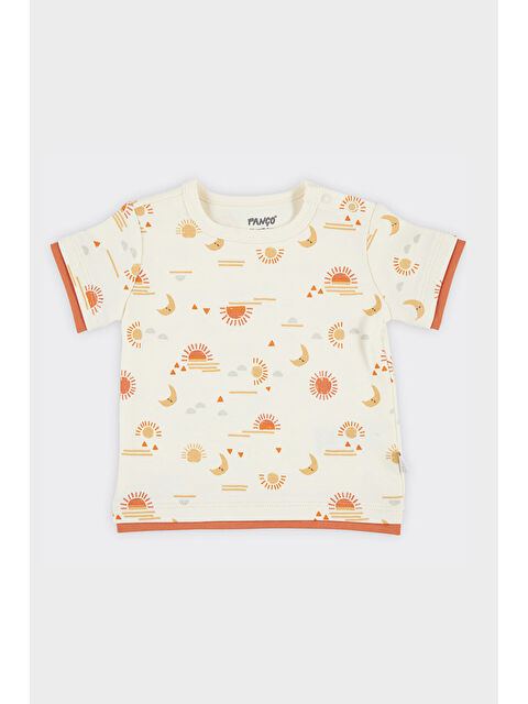 Panço Yenidoğan Baskılı Kısa Kollu Ekru Tişört - S000518402-19965