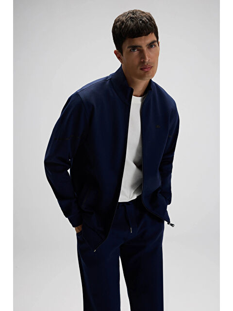 Ellesse Logolu Pamuklu Regular Fit Dik Yaka Fermuarlı Sweat EM545-NV - S000531042-21164