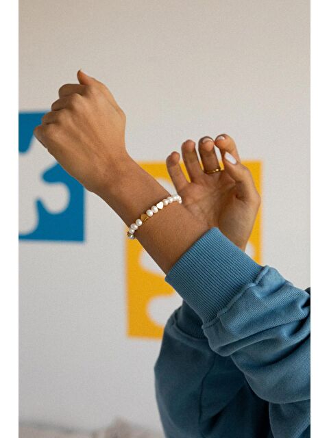 New Obsessions Altın Kalpli İnci Bileklik - S000404496-20076