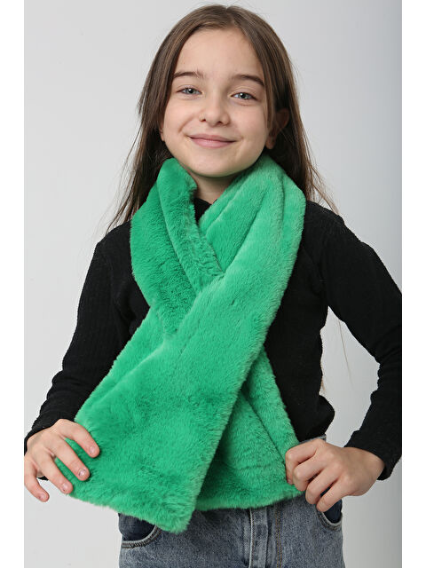 Remsa Çocuk Pelüş Kaşkol Boyunluk Atkı RKB Ç 01 Yeşil - S000296578-18194