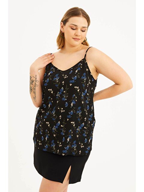 Mylinemoda İp Askılı Çiçekli Bluz - S000239614-19351