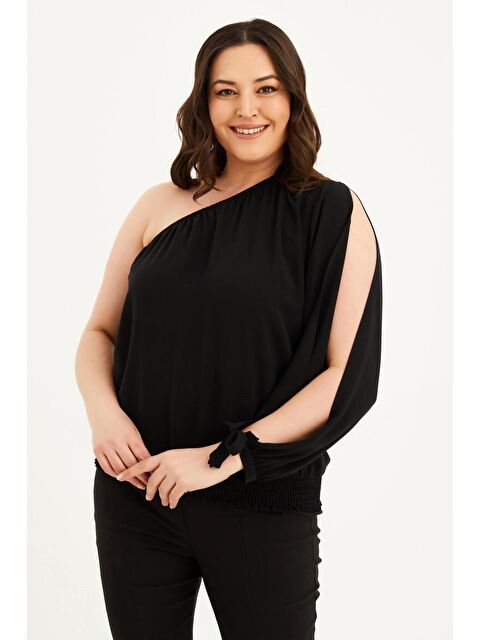 Mylinemoda Kolu Yırtmaçlı Gipeli Bluz - S000239620-19351